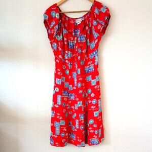 Vintage Romeo Romeo Rayon Red Floral 90s Print Sundress